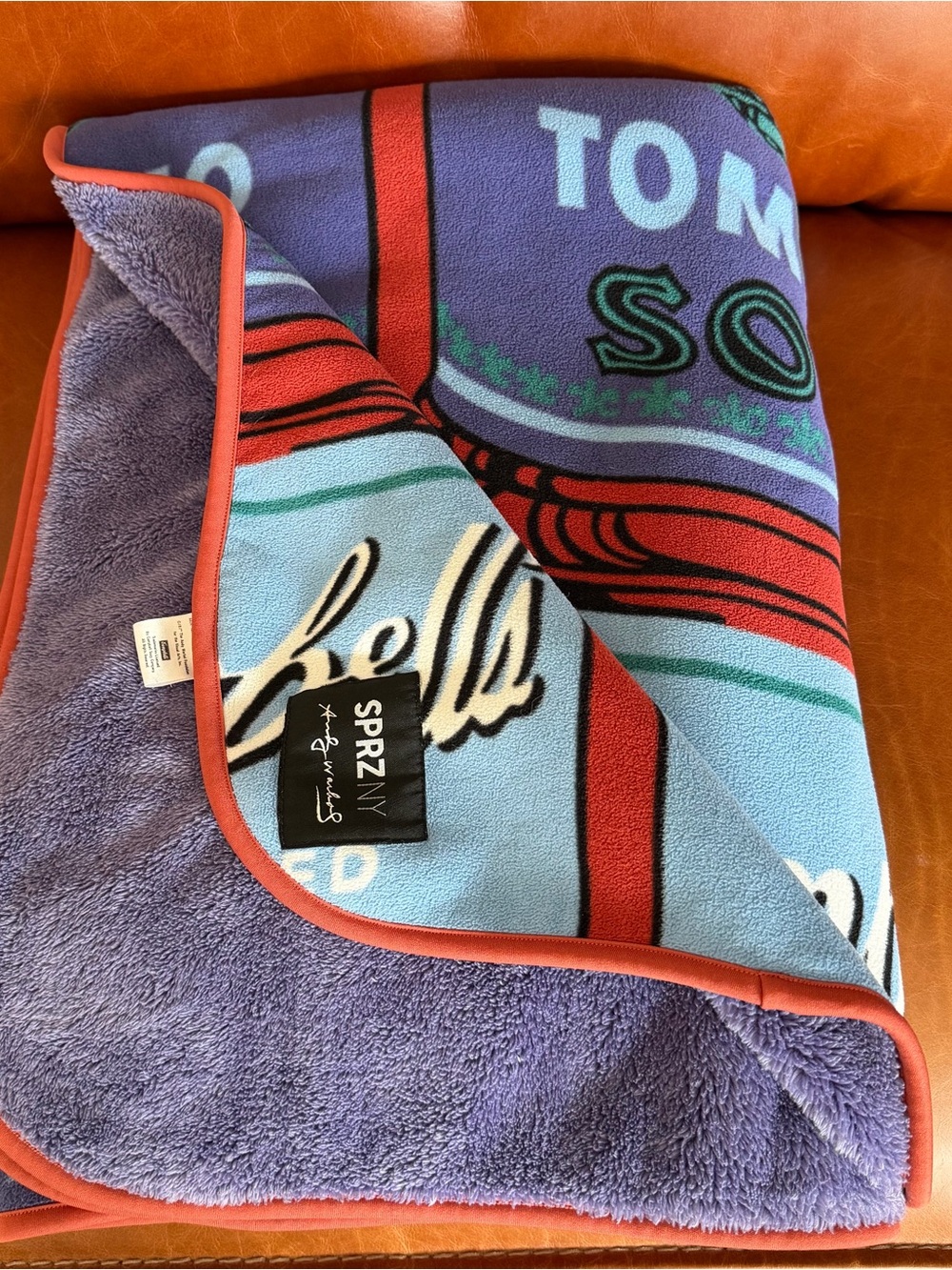 ANDY WARHOL Blanket UNIQLO MoMA Limited Edition Campbell's Soup Can Excellent - Picture 7 of 10
